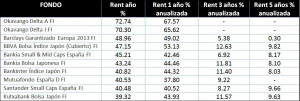 Fondos de Inversión españoles más rentables en 2013