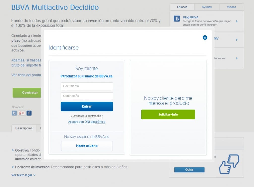 Contratar fondo de inversión BBVA